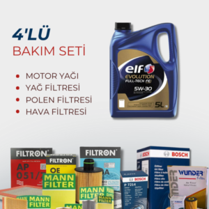 Fiat Freemont 2.0 Dizel (2011-2016) Elf 5W-30 5 Litre Motor Yağlı Bakım Seti 4 Parça Set