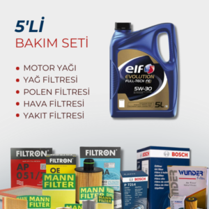 Fiat Freemont 2.0 Dizel (2011-2016) Elf Motor Yağlı Bakım Seti 5 Parça Set