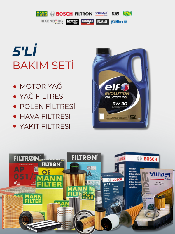 Citroen DS4 1.6 E-HDI (2011-2015) Elf Motor Yağlı Bakım Seti 5 Parça Set