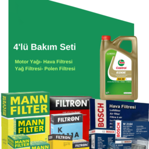 MANN Hyundai i20 1.2 Benzin (2014-2019) Castrol 5 Litre Filtre Bakım Seti 4 Parça