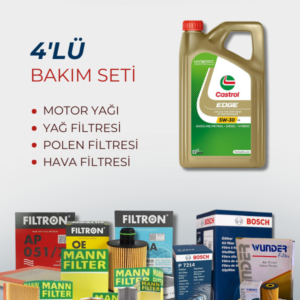 Range Rover Sport 3.0 Dizel (2013-2018) Castrol Motor Yağlı Filtre Bakım Seti 4 Parça Set