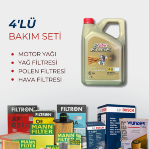 BMW 5.20 i 170 HP (2013-2016) Castrol Motor Yağlı Bakım Seti 4 Parça Set