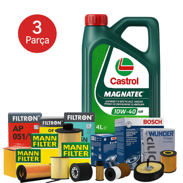 MANN / BOSCH Skoda Octavia 1.6 TDI (2013-2019) Castrol 10W-40 Motor Yağlı Bakım Seti 3 Parça Set