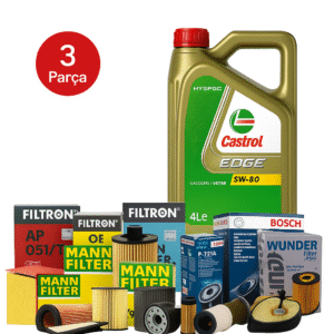 MANN / BOSCH  Alfa Giulietta 1.6 120 HP (2015-2020) Castrol Edge Motor Yağlı Bakım Seti 3 Parça Set