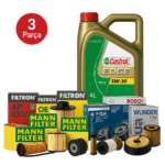 MANN BOSCH Citroen C3 1.4 Vti 1.6 Vti (2010-2015) Edge 4 Litre Motor Yağlı Bakım Seti 3 Parça Set