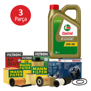 MANN / BOSCH Fiat Doblo 1.3 Dizel 95 HP 80 HP (2015-2021) Castrol Motor Yağlı Seti EURO 5 3 Parça Set