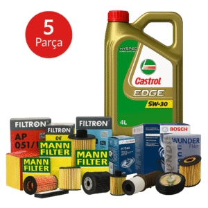 MANN / BOSCH  Audi A4 1.9 TDI (2004-2009) Castrol Edge 4 Litre Motor Yağlı Bakım Seti 5 Parça Set