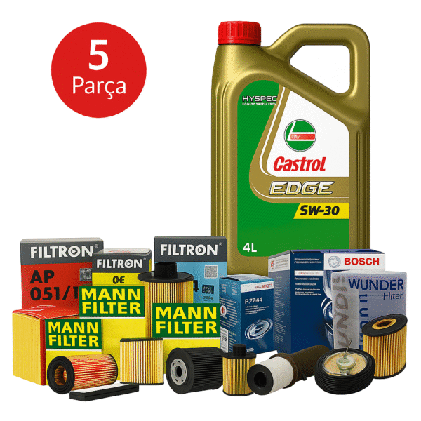 MANN / BOSCH  BMW 2.16D Gran Coupe 116HP (2020-2022) Castrol Edge 4 Litre Motor Yağlı Bakım Seti 5 Parça Set