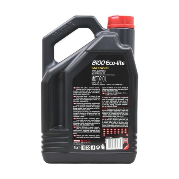 Motul 8100 Eco-Lite 0W20 4 Lt Tam Sentetik Motor Yağı - Görsel 4