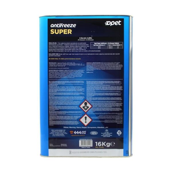 Opet Süper Antifriz 16 Kg Mavi Konsantre Antifiriz - Görsel 3