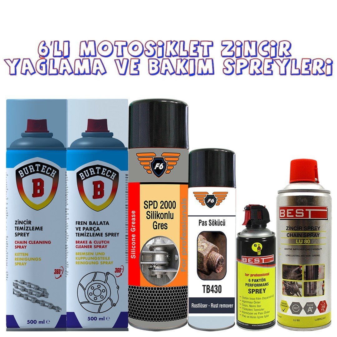 image_1080-1129.jpg Motosiklet Zincir Temizleme ve Bakım 6' lı Set - Görsel 1