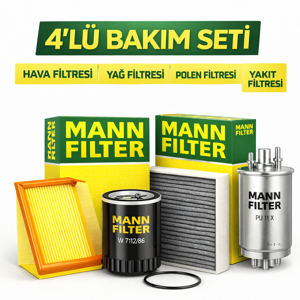 Mann-4-lu-bakim-seti-yagsiz MANN Citroen C5 AirCross 1.5 Dizel Filtre Bakım Seti (2019-2023) 4 Lü - Görsel 1