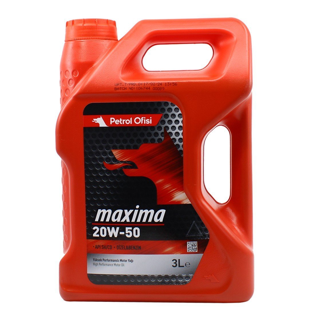 petrol-ofisi-maxima-20w50-3l.jpg Petrol Ofisi Maxima 20W50 3 Lt Mineral Motor Yağı - Görsel 1