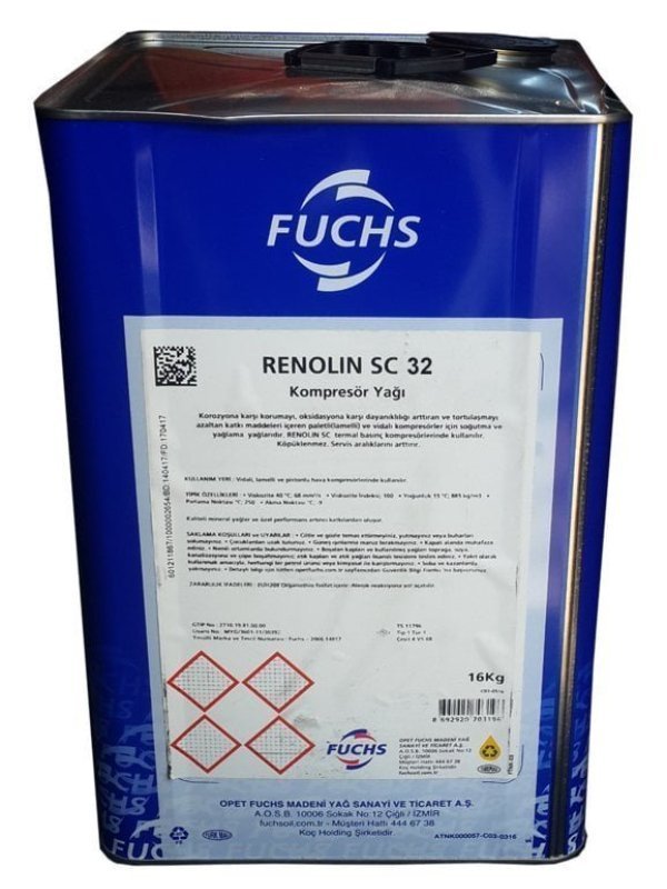 renolin-sc-32-600x800-1.jpg Fuchs Renolin SC 32 - 16 kg Kompresör Yağı - Görsel 1