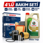 BOSCH Chevrolet Aveo / Kalos 1.3 Dizel Castrol Edge 5W-30 Motor Yağı Filtre Seti (2011-2015) 4 Lü