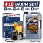 BOSCH Chevrolet Aveo / Kalos 1.3 Dizel Liqui Moly 4200 Motor Yağı Filtre Seti (2011-2015) 4 Lü