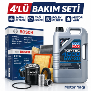 Bosch BMW 6.30 Benzinli Liqui Moly 4600 6 Lt Motor Yağı Filtre Seti (2004-2010) 4 Lü
