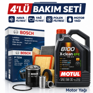 Bosch Alfa Mito 1.3 Dizel Motul Eco-Lite 0W-20 Motor Yağı Filtre Seti (2009-2018) 4 Lü