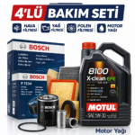 BOSCH Chevrolet Aveo / Kalos 1.3 Dizel Motul X-Clean 5W-30 Motor Yağı Filtre Seti (2011-2015) 4 Lü