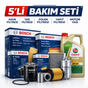 Bosch BMW 7.30 Dizel xDrive Castrol Edge 5W-30 7 Lt Motor Yağı Filtre Seti (2008-2012) 5 Li