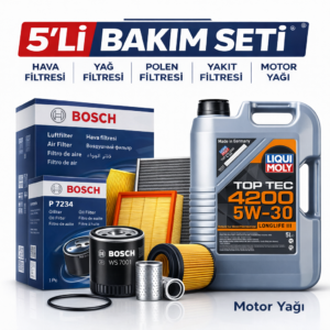 BOSCH Chevrolet Aveo / Kalos 1.3 Dizel Liqui Moly 4200 Motor Yağı Filtre Seti (2011-2015) 5 Li