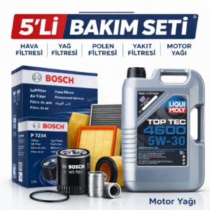 BOSCH Chevrolet Aveo / Kalos 1.3 Dizel Liqui Moly 4600 Motor Yağı Filtre Seti (2011-2015) 5 Li