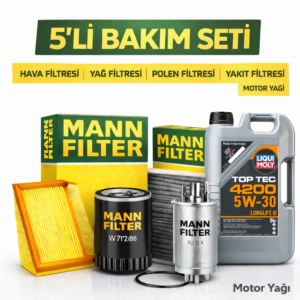 MANN Alfa Mito 1.3 Dizel Liqui Moly 4200 Motor Yağı Filtre Seti (2009-2018) 5 Li