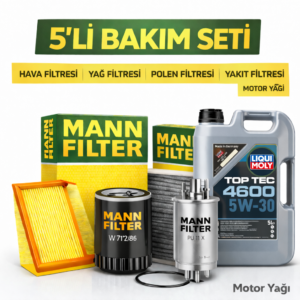 MANN Ford Tourneo Custom 2.0 Dizel Liqui Moly 4600 8 Lt Motor Yağı Filtre Seti (2015-2023) 5 Li