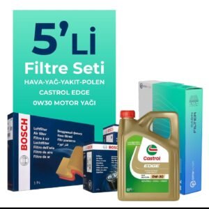Bosch Audi Q7 50 Dizel Filtre Bakım Seti Castrol Motor Yağlı (2019-2024) 5 Li