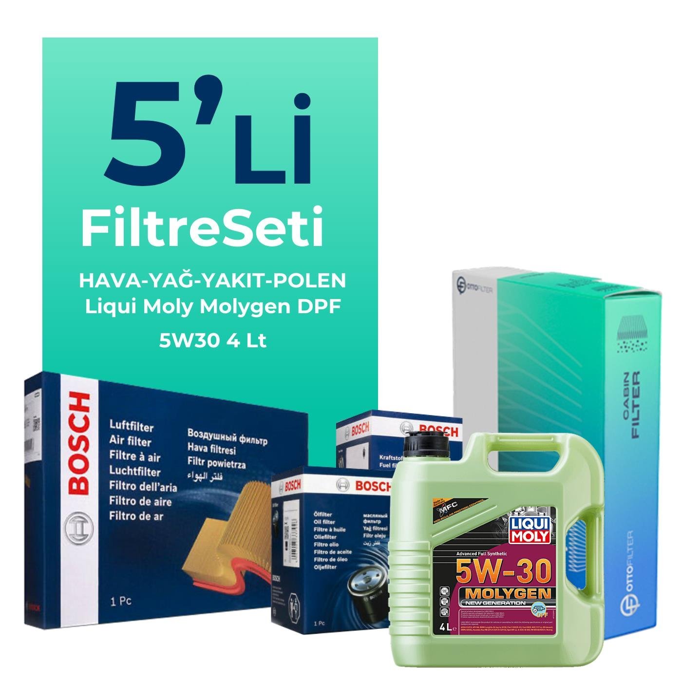 bosch-citroen-c4-picasso-1-6-bluehdi-dizel-filtre-bakim-seti-liqui-moly-motor-yagli-2014-2018-5-li-123146 BOSCH Citroen C4 Picasso 1.6 BlueHdi Dizel Filtre Bakım Seti Liqui Moly Motor Yağlı (2014-2018) 5 Li - Görsel 1