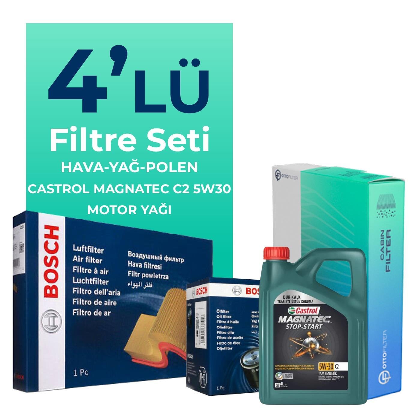 bosch-citroen-ds5-1-6-bluehdi-dizel-filtre-bakim-seti-castrol-motor-yagli-2015-2017-4-lu-60361 BOSCH Citroen DS5 1.6 BlueHDi Dizel Filtre Bakım Seti Castrol Motor Yağlı (2015-2017) 4 Lü - Görsel 1