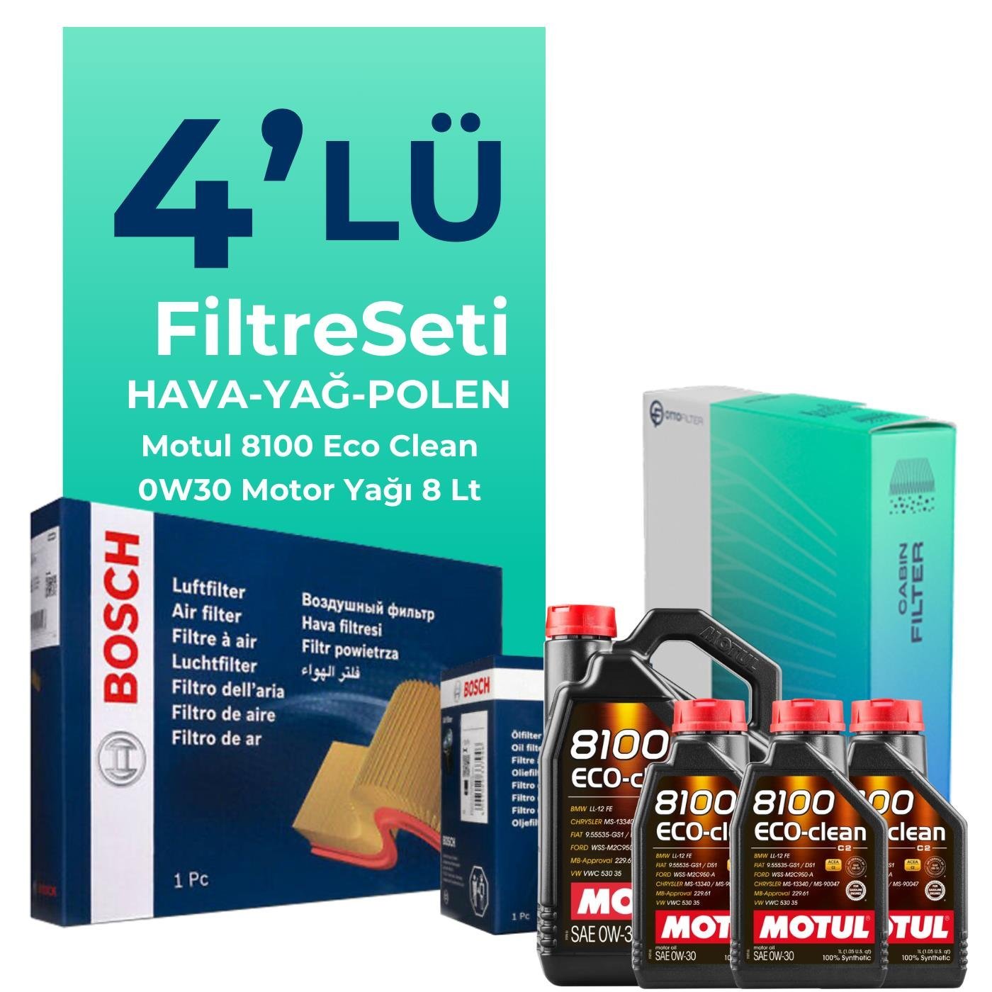 bosch-citroen-jumpy-2-0-dizel-filtre-bakim-seti-motul-motor-yagli-2017-2024-4-lu-119969 BOSCH Citroen Jumpy 2.0 Dizel Filtre Bakım Seti Motul Motor Yağlı (2017-2024) 4 Lü - Görsel 1