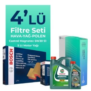 BOSCH Fiat 500L 1.6 Dizel Filtre Bakım Seti Castrol Motor Yağlı (2012-2018) 4 Lü