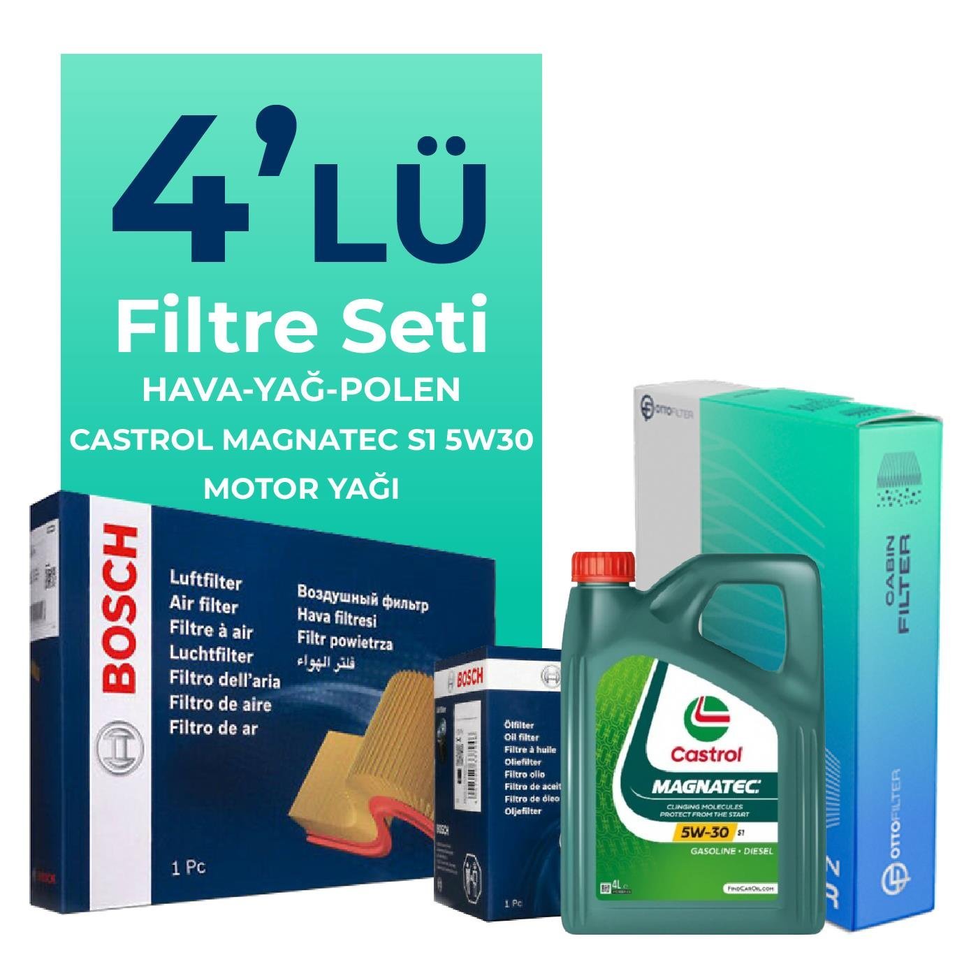 bosch-fiat-egea-1-3-dizel-filtre-bakim-seti-castrol-motor-yagli-2015-2018-4-lu-60954 BOSCH Fiat Egea 1.3 Dizel Filtre Bakım Seti Castrol Motor Yağlı (2015-2018) 4 Lü - Görsel 1