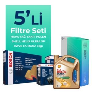 Bosch Fiat Egea 1.3 Dizel Filtre Bakım Seti Shell Motor Yağlı (2019-2023) 5 Li