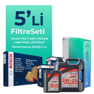 Bosch Fiat Egea 1.6 Dizel Filtre Bakım Seti Liqui Moly Motor Yağlı (2015-2023) 5 Li