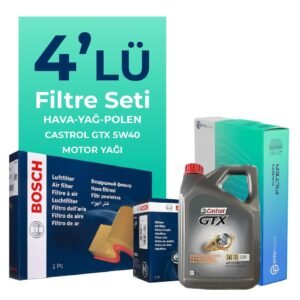 BOSCH Fiat Panda 1.2 Benzinli Filtre Bakım Seti Castrol Motor Yağlı (2012-2021) 4 Lü