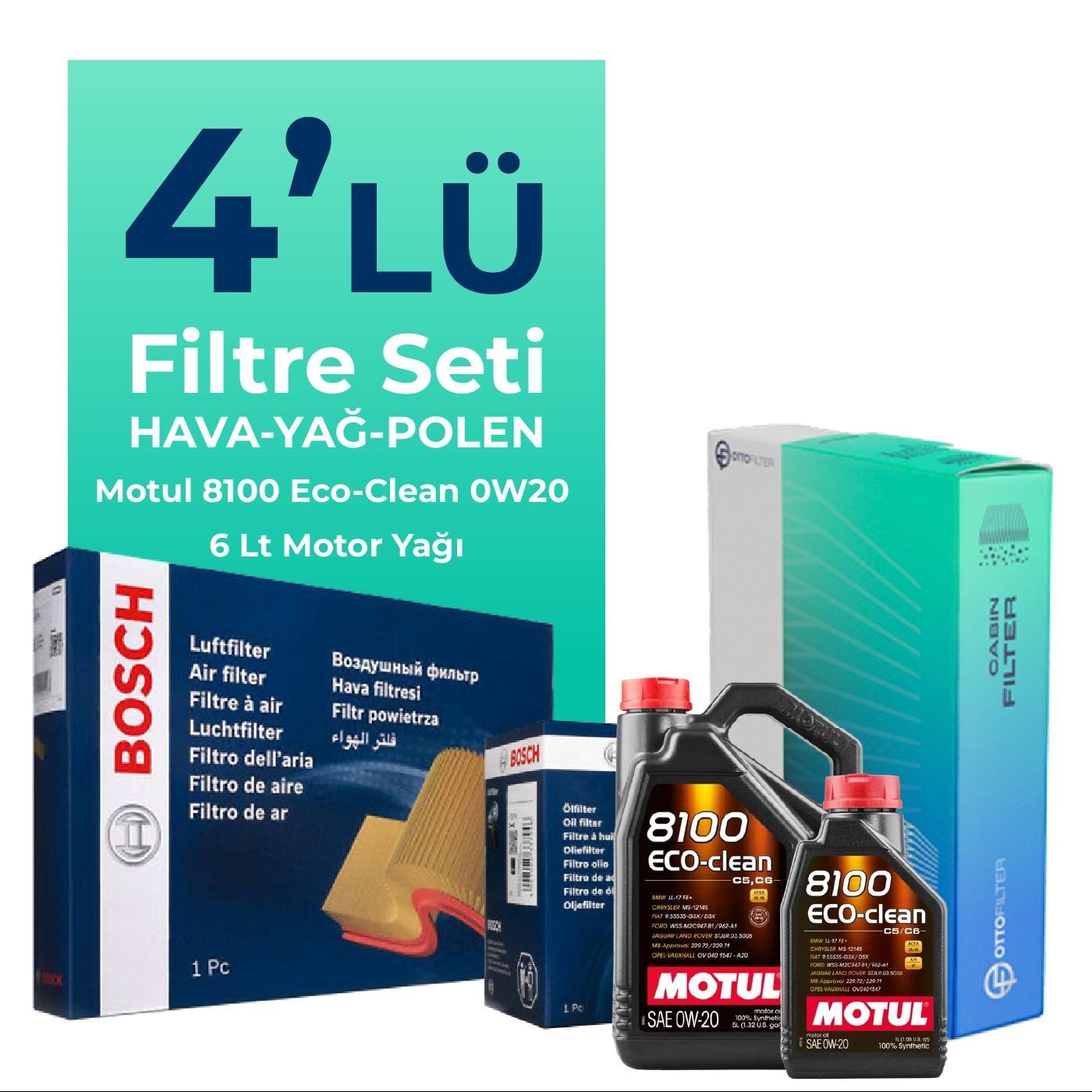 bosch-ford-kuga-1-5-dizel-manuel-filtre-bakim-seti-motul-motor-yagli-2019-2023-4-lu-109227 BOSCH Ford Kuga 1.5 Dizel Manuel Filtre Bakım Seti Motul Motor Yağlı (2019-2023) 4 Lü - Görsel 1