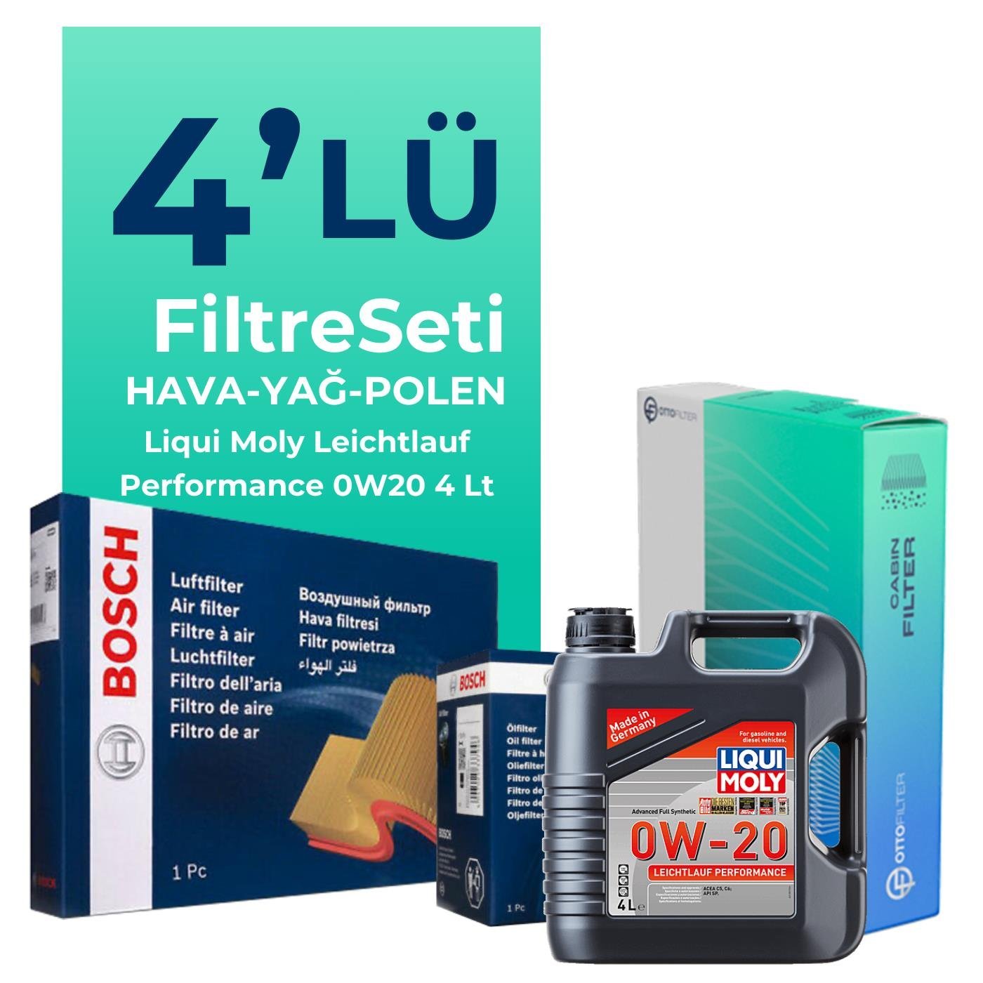 bosch-ford-kuga-1-6-benzin-filtre-bakim-seti-liqui-moly-motor-yagli-2013-2017-4-lu-122963 BOSCH Ford Kuga 1.6 Benzin Filtre Bakım Seti Liqui Moly Motor Yağlı (2013-2017) 4 Lü - Görsel 1
