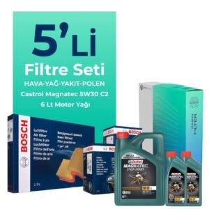 BOSCH Hyundai Sonata 2.0 Dizel Filtre Bakım Seti Castrol Motor Yağlı (2009-2011) 5 Li