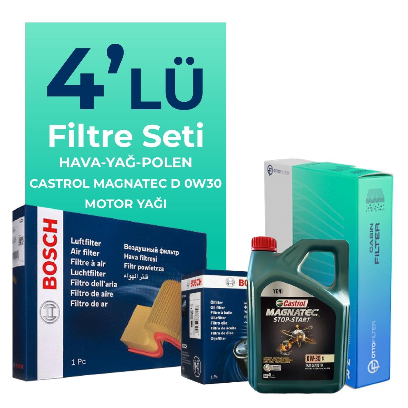 bosch-jaguar-xe-2-0-dizel-filtre-bakim-seti-castrol-motor-yagli-2015-2020-4-lu-59338 Bosch Jaguar XE 2.0 Dizel Filtre Bakım Seti Castrol Motor Yağlı (2015-2020) 4 Lü - Görsel 1