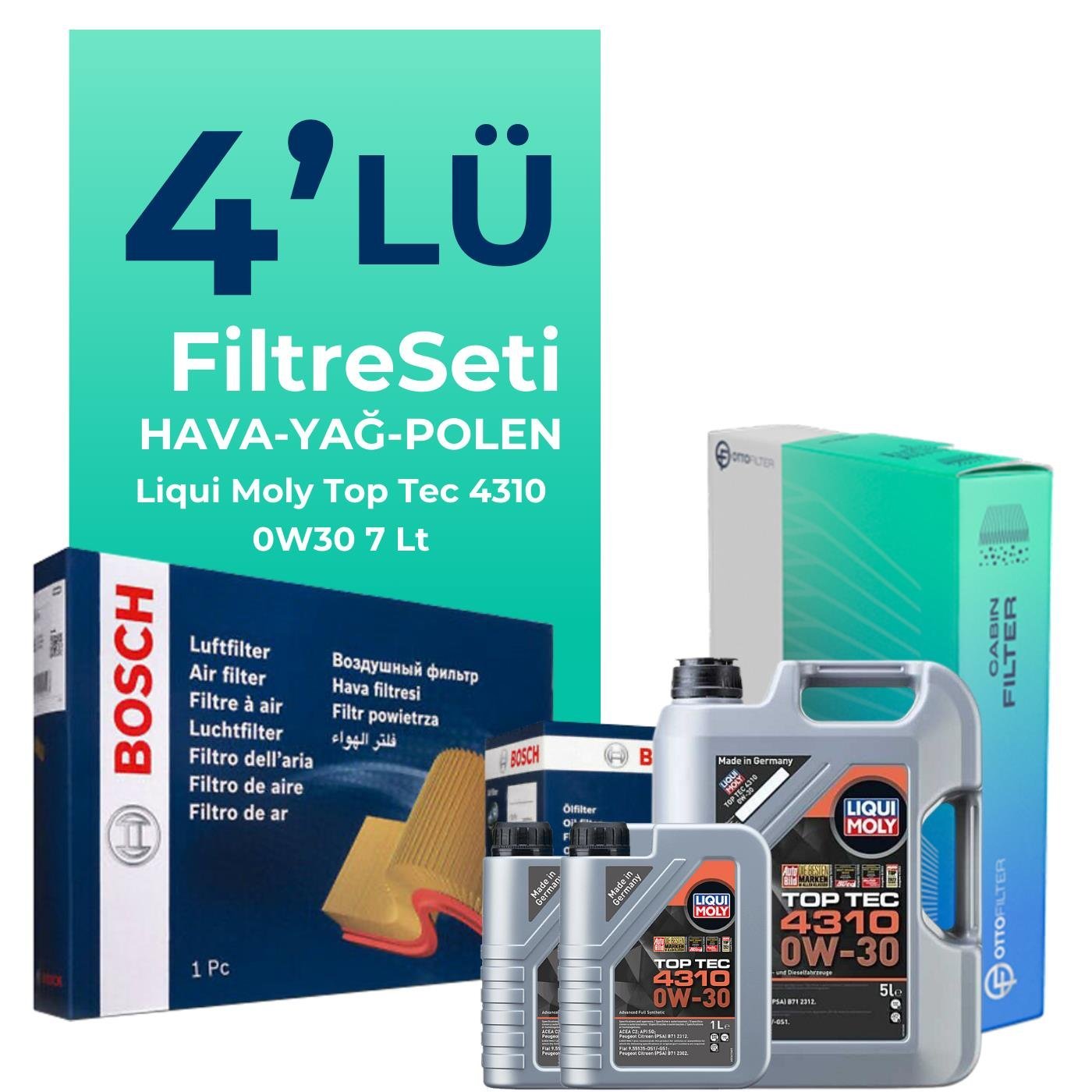bosch-jaguar-xe-2-0-dizel-filtre-bakim-seti-liqui-moly-motor-yagli-2015-2020-4-lu-122608 Bosch Jaguar XE 2.0 Dizel Filtre Bakım Seti Liqui Moly Motor Yağlı (2015-2020) 4 Lü - Görsel 1