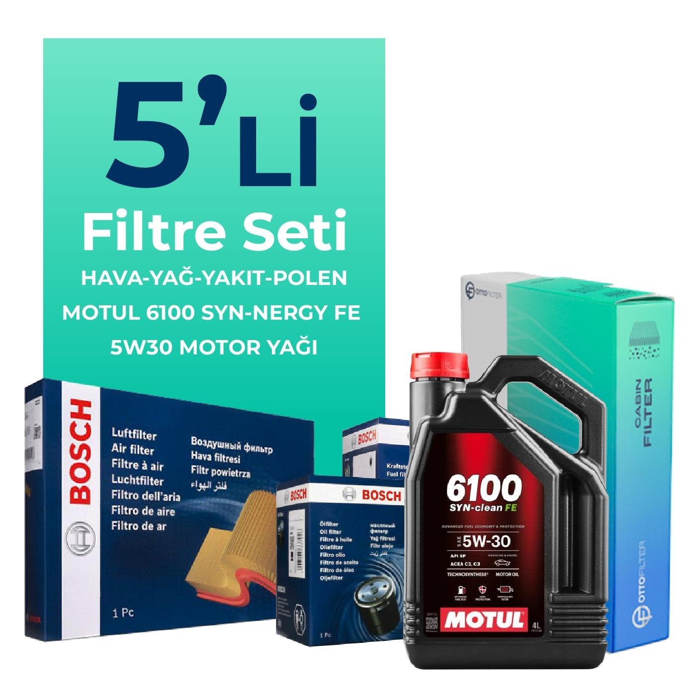 bosch-jeep-renegade-1-6-dizel-filtre-bakim-seti-motul-motor-yagli-2014-2018-5-li-66420 BOSCH Jeep Renegade 1.6 Dizel Filtre Bakım Seti Motul Motor Yağlı (2014-2018) 5 Li - Görsel 1