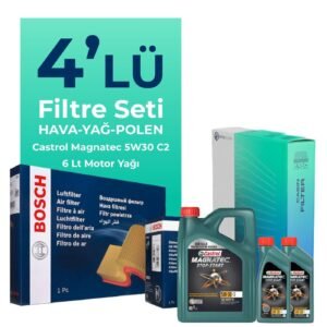 BOSCH Mercedes E220 Dizel Filtre Bakım Seti Castrol Motor Yağlı (2003-2009) 4 Lü