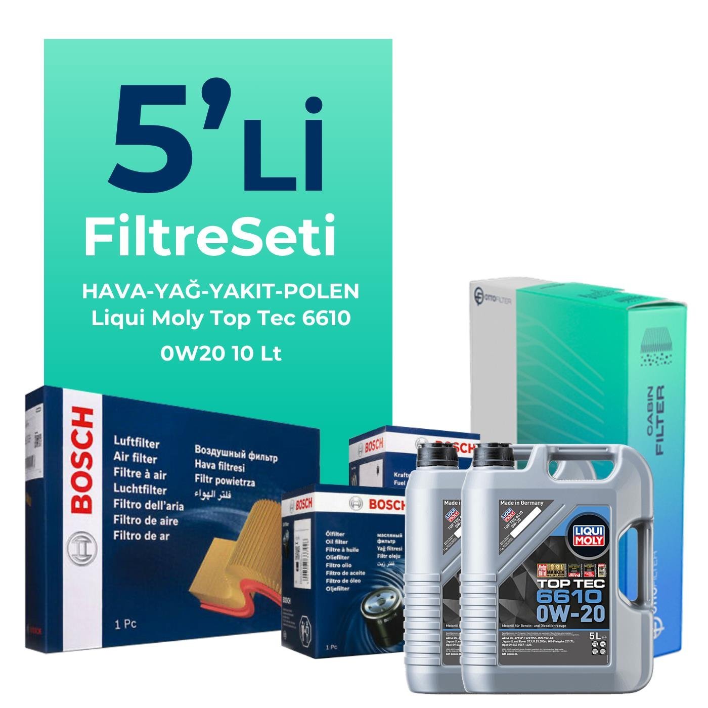 bosch-mercedes-vito-114-cdi-2-0-dizel-filtre-bakim-seti-liqui-moly-motor-yagli-2019-2024-5-li-122933 BOSCH Mercedes Vito 114 CDI 2.0 Dizel Filtre Bakım Seti Liqui Moly Motor Yağlı (2019-2024) 5 Li - Görsel 1