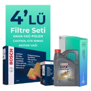 BOSCH Nissan Almera 1.5 Filtre Bakım Seti Castrol Motor Yağlı (2001-2008) 4 Lü