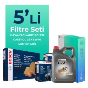 BOSCH Nissan Qashqai 2.0 Dizel Filtre Bakım Seti Castrol Motor Yağlı (2007-2013) 5 Li