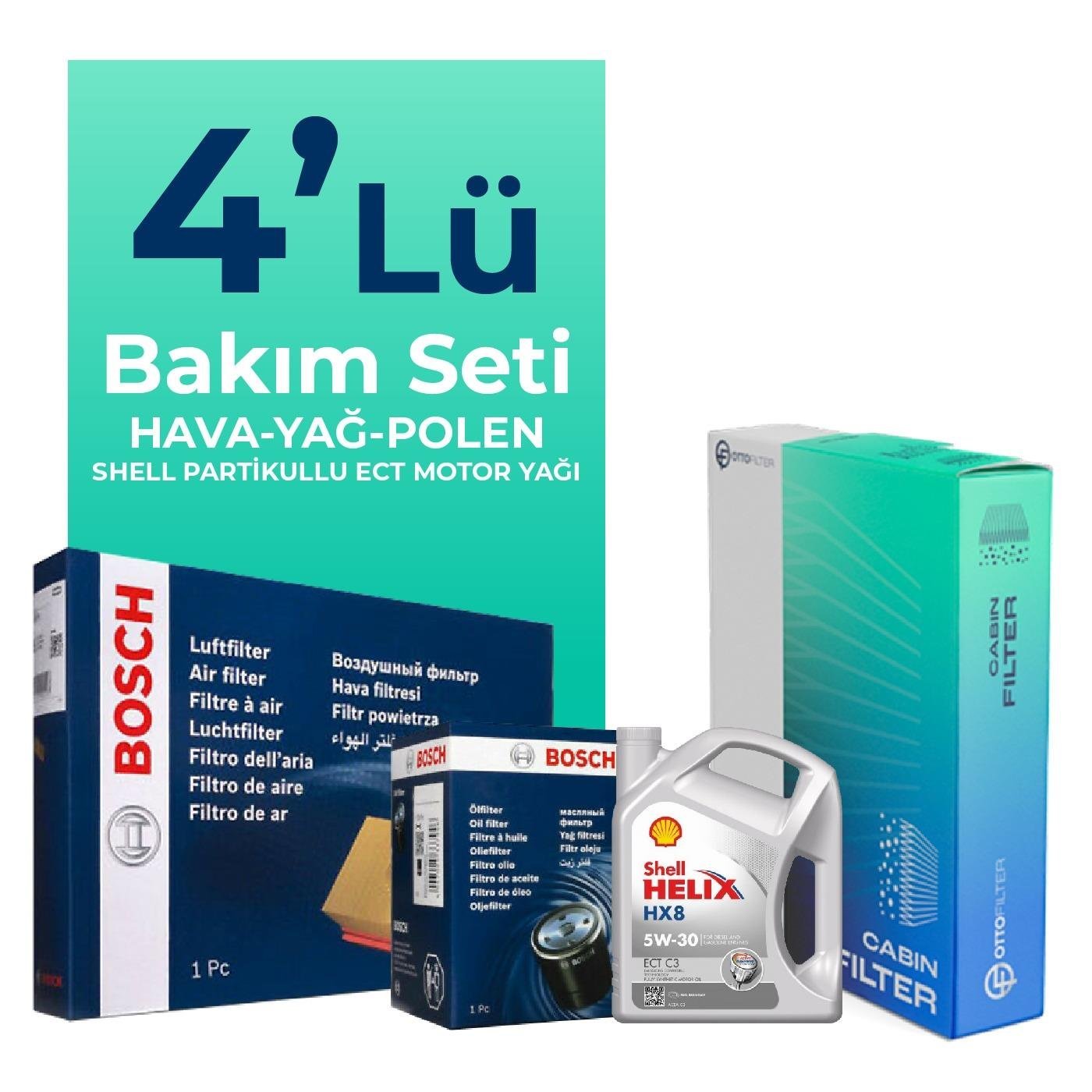 bosch-opel-corsa-1-4-filtre-bakim-seti-shell-motor-yagli-1998-2006-4-lu-70265 BOSCH Opel Corsa 1.4 Filtre Bakım Seti Shell Motor Yağlı (1998-2006) 4 Lü - Görsel 1