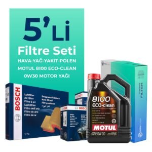 BOSCH Peugeot 208 1.6 BlueHDi Dizel Filtre Bakım Seti Motul Motor Yağlı (2016-2019) 5 Li