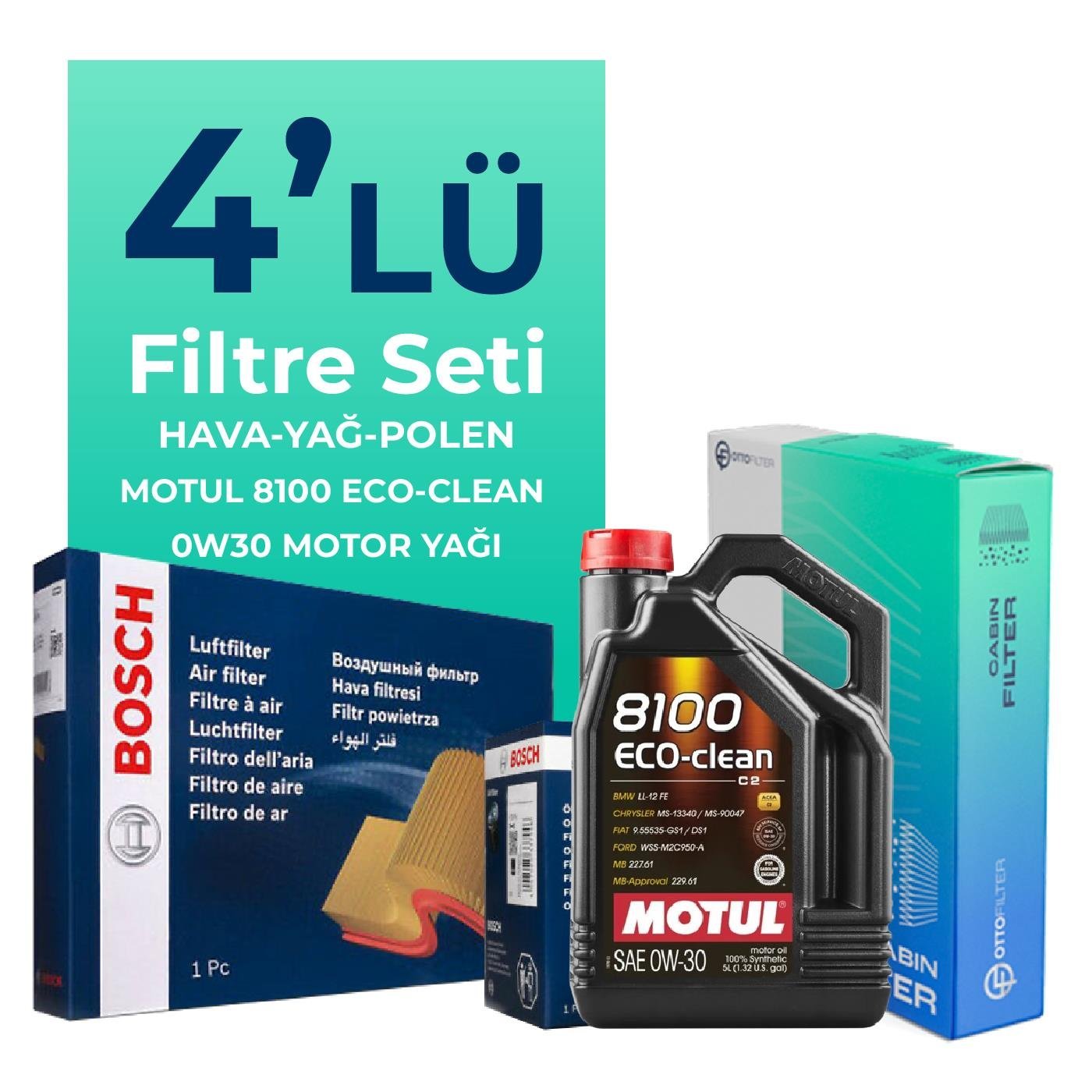 bosch-peugeot-5008-1-6-bluehdi-dizel-filtre-bakim-seti-motul-motor-yagli-2016-2019-4-lu-63124 BOSCH Peugeot 5008 1.6 BlueHDi Dizel Filtre Bakım Seti Motul Motor Yağlı (2016-2019) 4 Lü - Görsel 1